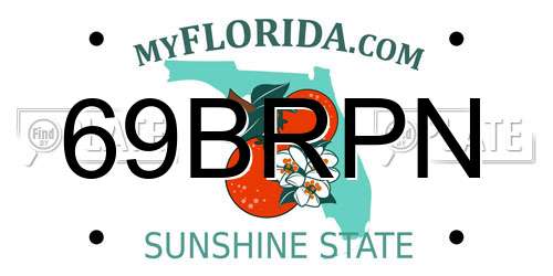 69BRPN Florida License Plate