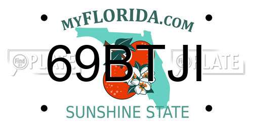 69BTJI Florida License Plate