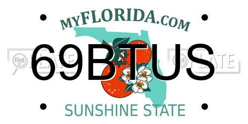 69BTUS Florida License Plate