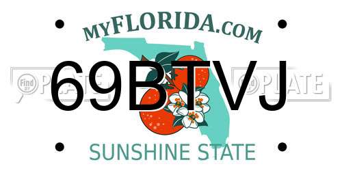 69BTVJ Florida License Plate