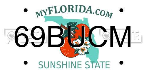 69BUCM Florida License Plate