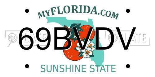 69BVDV Florida License Plate