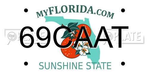 69CAAT Florida License Plate