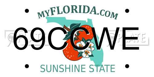 69CCWE Florida License Plate