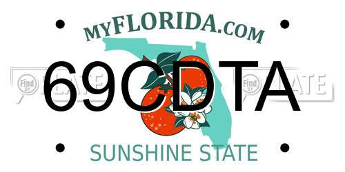 69CDTA Florida License Plate