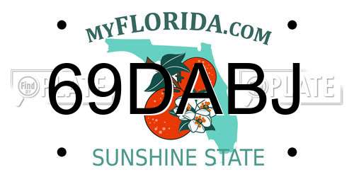 69DABJ Florida License Plate