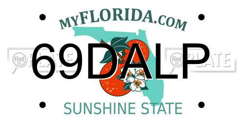 69DALP Florida License Plate