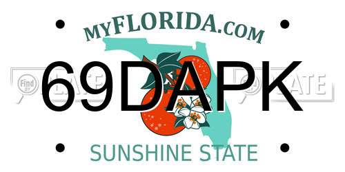 69DAPK Florida License Plate