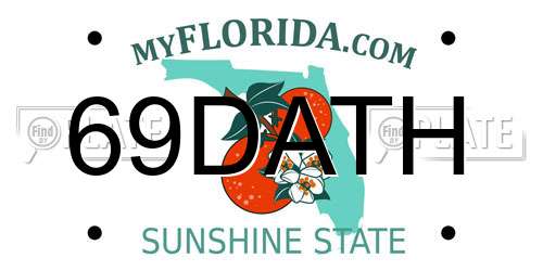 69DATH Florida License Plate