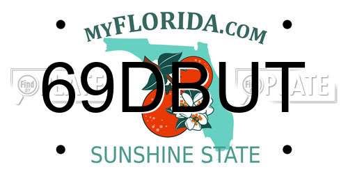 69DBUT Florida License Plate
