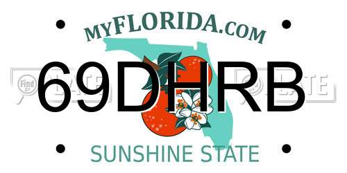 69DHRB Florida License Plate