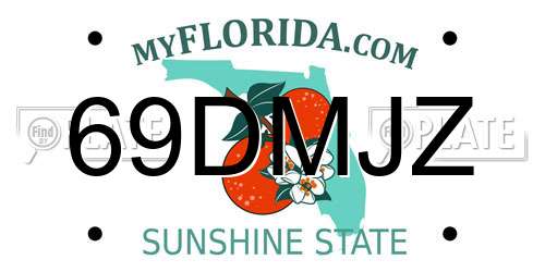 69DMJZ Florida License Plate