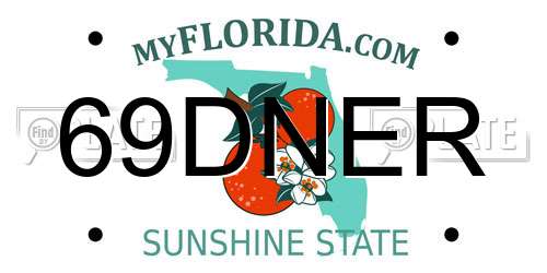 69DNER Florida License Plate