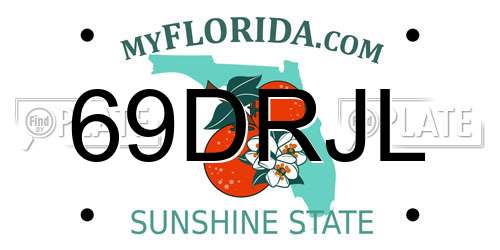 69DRJL Florida License Plate