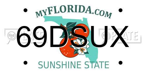 69DSUX Florida License Plate