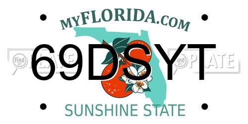 69DSYT Florida License Plate