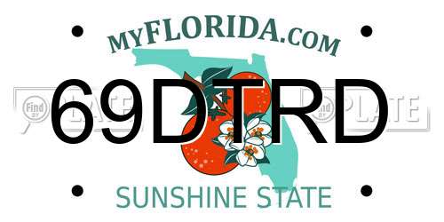 69DTRD Florida License Plate