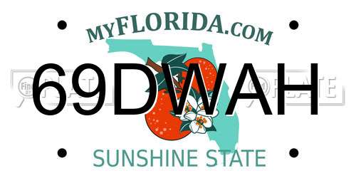 69DWAH Florida License Plate