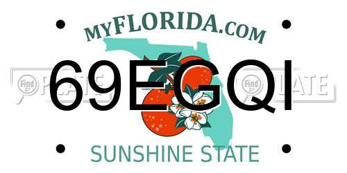 69EGQI Florida License Plate