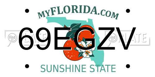 69EGZV Florida License Plate