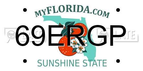 69ERGP Florida License Plate