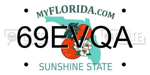 69EVQA Florida License Plate
