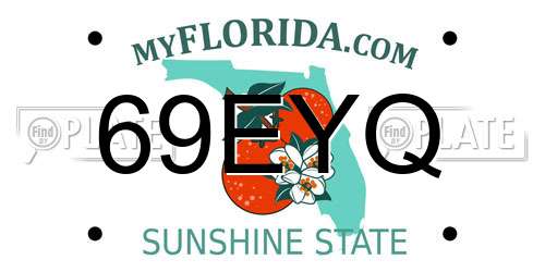 69EYQ Florida License Plate