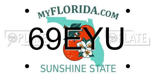 69EYU Florida License Plate