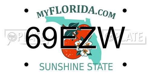 69EZW Florida License Plate
