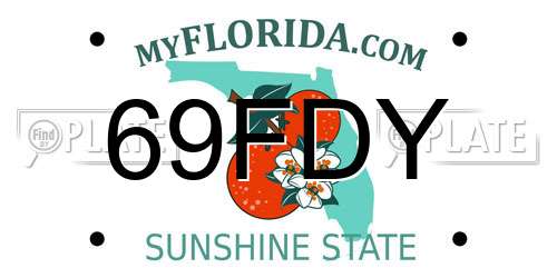 69FDY Florida License Plate