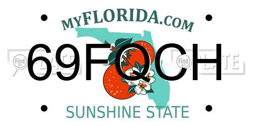 69FQCH Florida License Plate