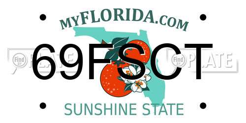 69FSCT Florida License Plate