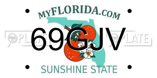 69GJV Florida License Plate