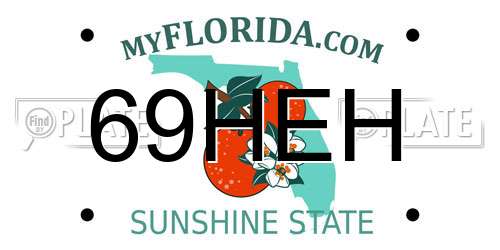 69HEH Florida License Plate