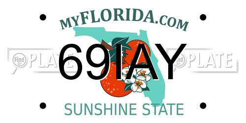 69IAY Florida License Plate
