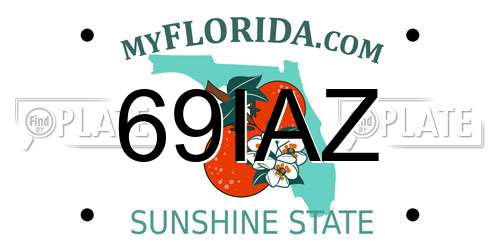 69IAZ Florida License Plate