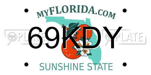 69KDY Florida License Plate