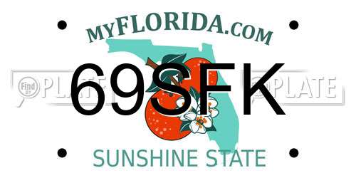 69SFK Florida License Plate