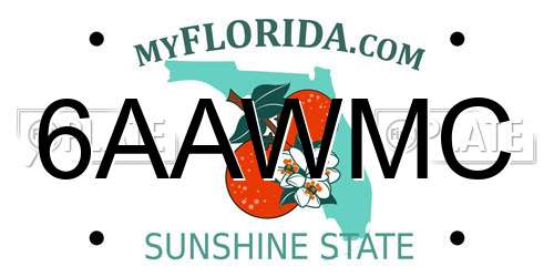 6AAWMC Florida License Plate