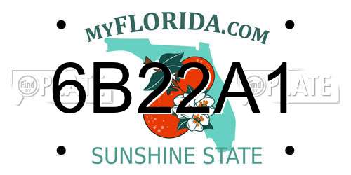 6B22A1 Florida License Plate