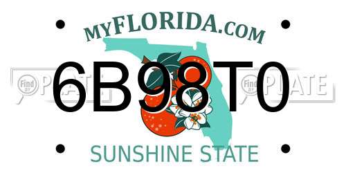 6B98T0 Florida License Plate