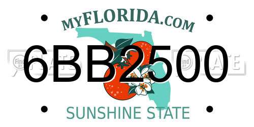 6BB2500 Florida License Plate