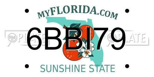 6BBI79 Florida License Plate