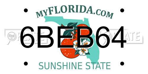 6BEB64 Florida License Plate