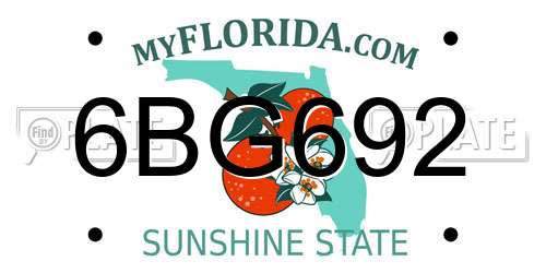 6BG692 Florida License Plate