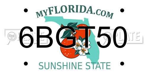 6BGT50 Florida License Plate