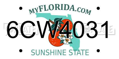 6CW4031 Florida License Plate