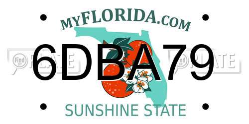 6DBA79 Florida License Plate
