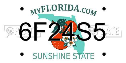 6F24S5 Florida License Plate