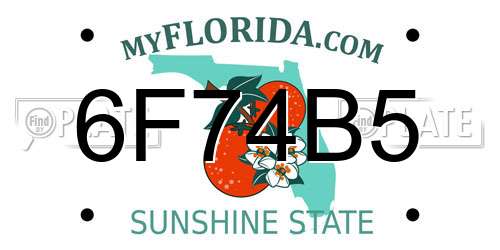 6F74B5 Florida License Plate